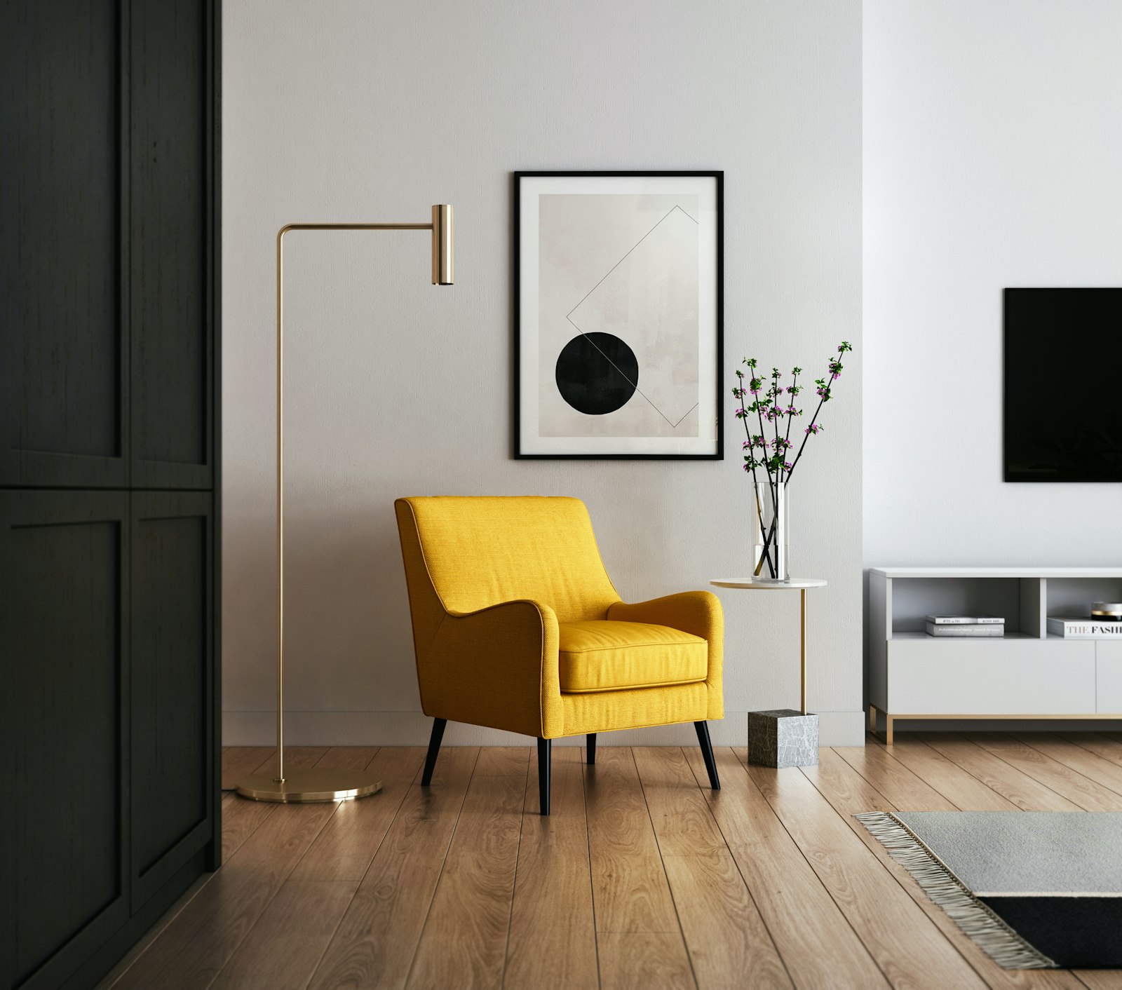 Cozy styled living room interior
